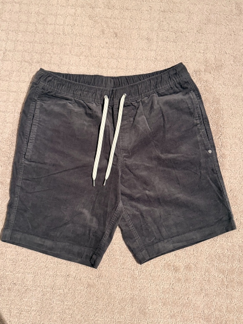 Men's Drawstring Corduroy Shorts - Charcoal Navy